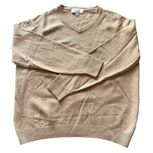 Turnbury Merino Wool Women's V-Neck Sweater Tan